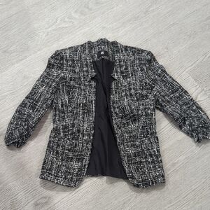 Iz Byer Black and White Textured Blazer